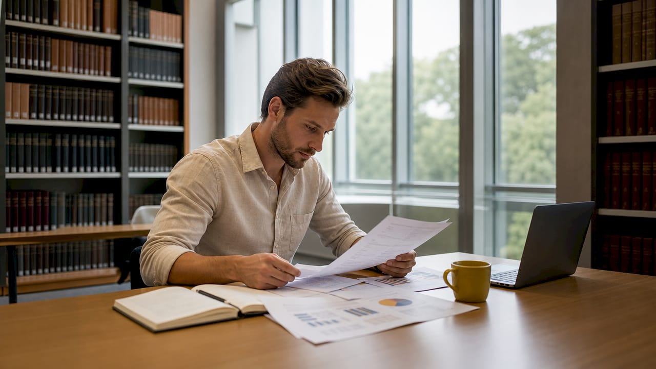 Un responsable conformité analyse les dossiers relatifs à la concurrence déloyale.