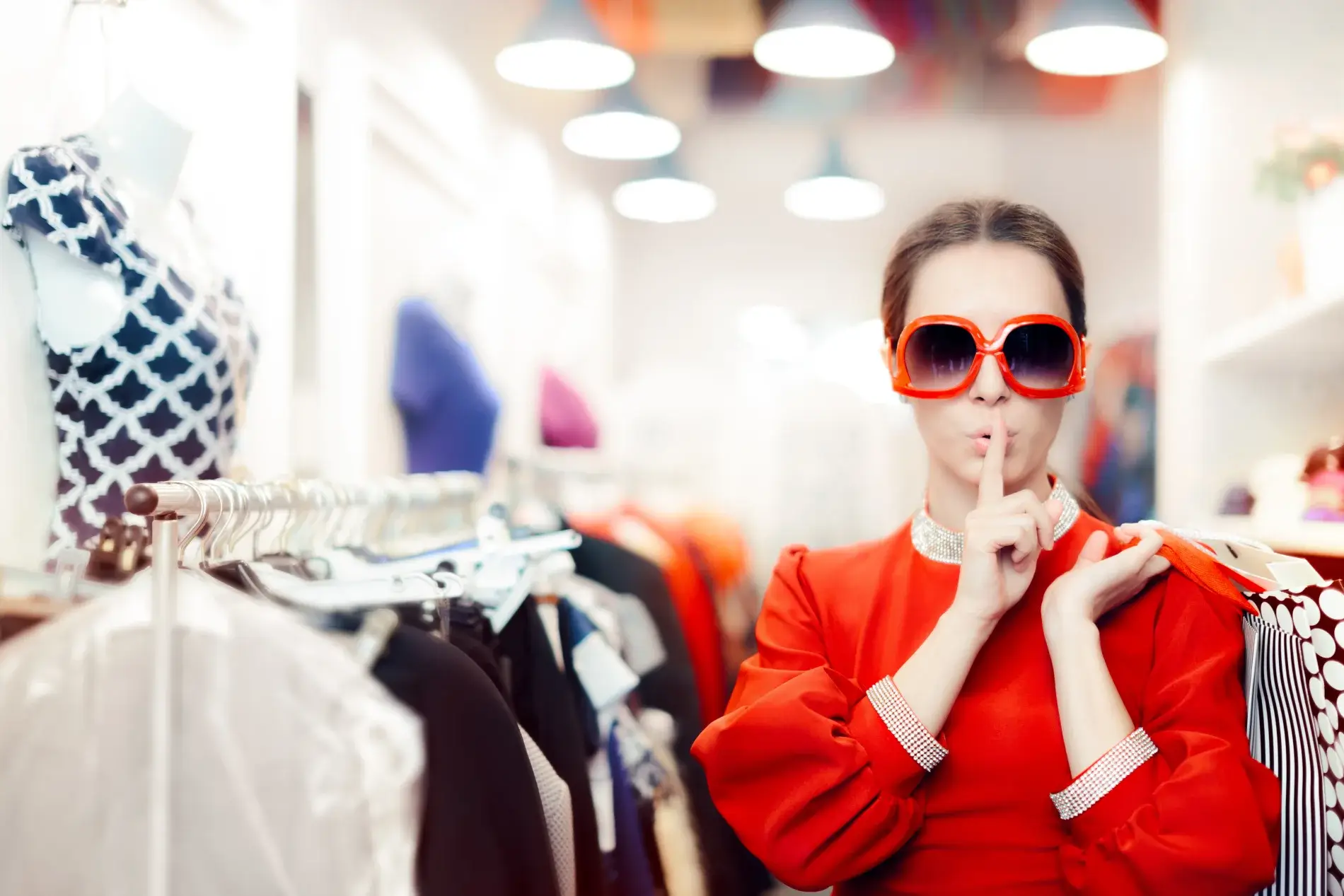 Cliente discrète en boutique illustrant une mission d’infiltration et de client mystère