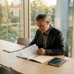Un expert agréé du secteur privé en train d’étudier un dossier officiel