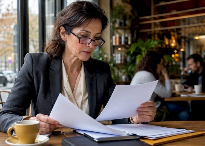 Un expert procède à l’examen de documents relatifs à la surveillance légale.