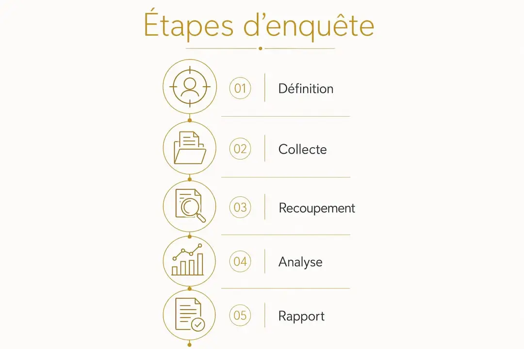 Définition d'une enquête de solvabilité : guide complet 2 Schéma explicatif des différentes étapes d’une analyse de solvabilité