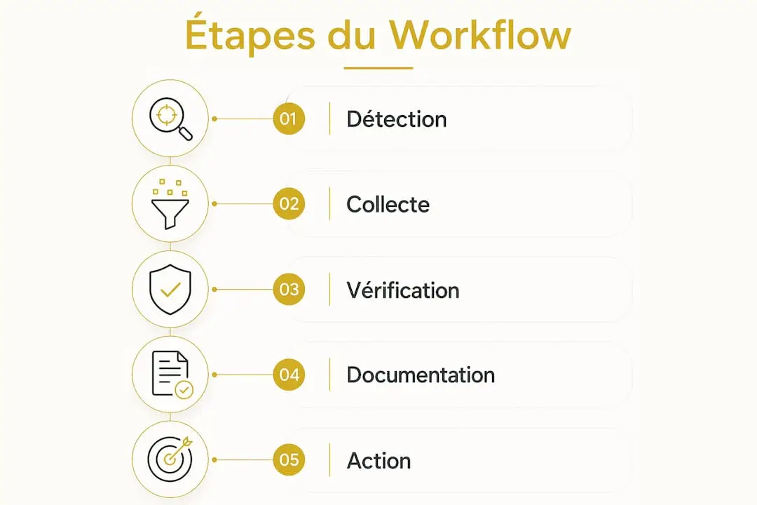 Schéma illustrant les différentes étapes du processus de surveillance