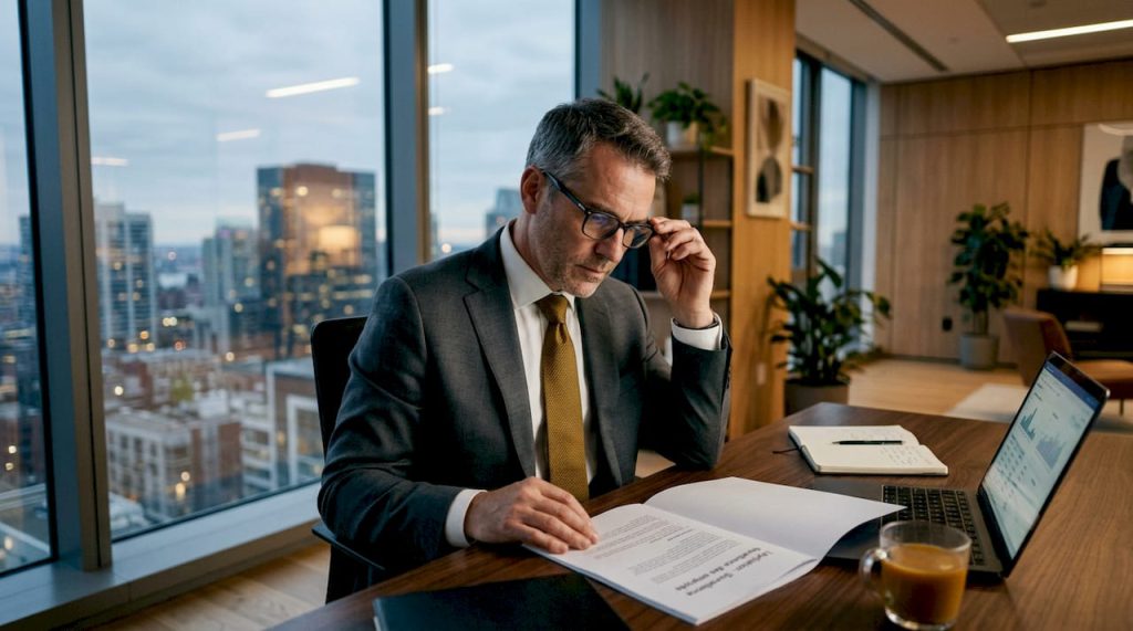 Meilleures pratiques surveillance employés en 2026 1 Cadre consultant documents de surveillance en bureau
