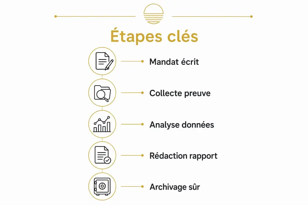 Schéma des grandes étapes pour une procédure sécurisée