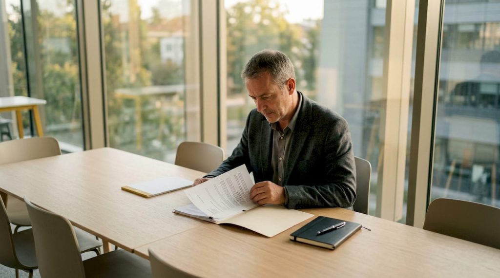 Fonction de l'agent assermenté privé : rôle et missions 4 Agent assermente prive examinant un dossier officiel