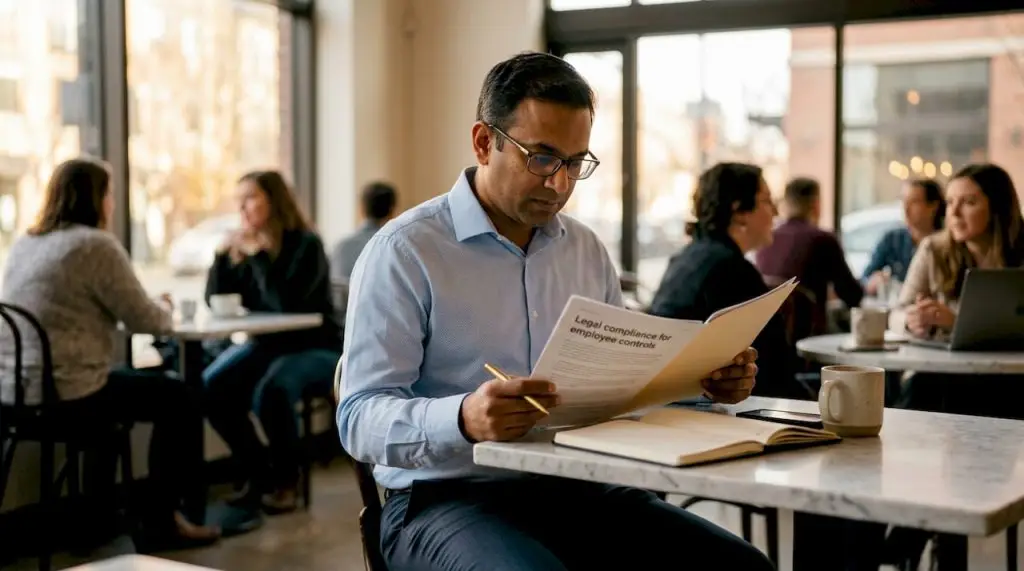 Guide éthique contrôles employé : obligations et pratiques 2026 4 Cadre lisant documents controle employe
