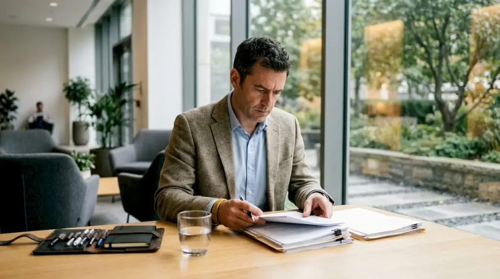 Pourquoi recourir à l'investigation externe en 2026 2 Enqueteur travaillant sur dossier d investigation externe