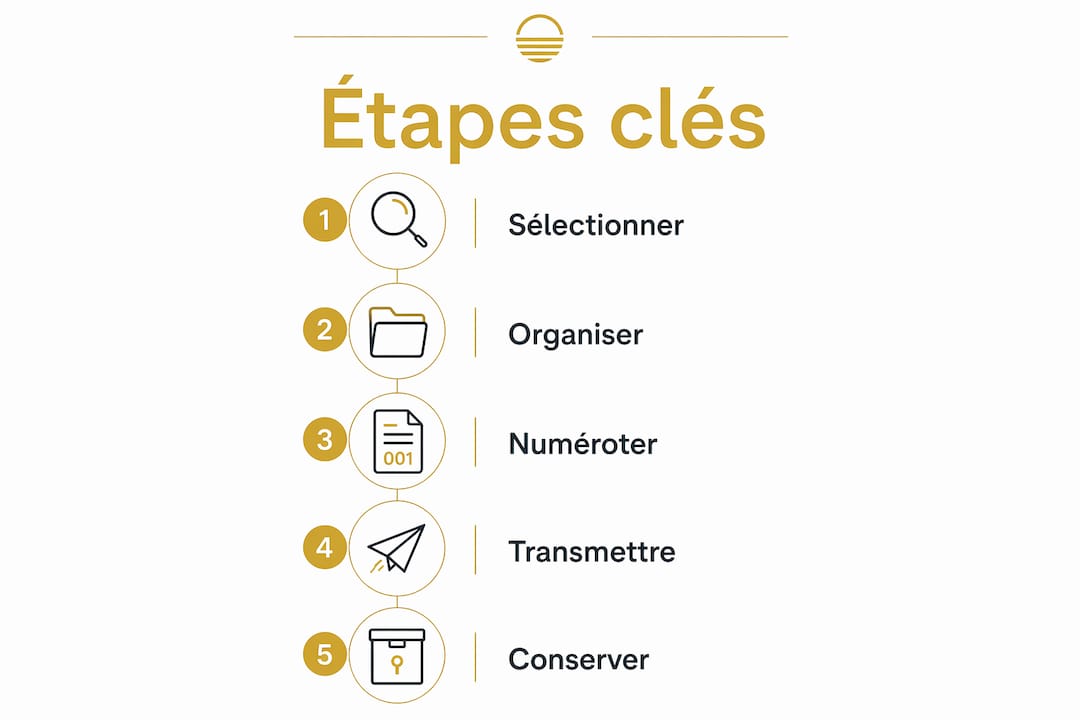 Comment constituer un dossier probant en 2026 2 Visuel récapitulatif des étapes essentielles pour monter un dossier solide