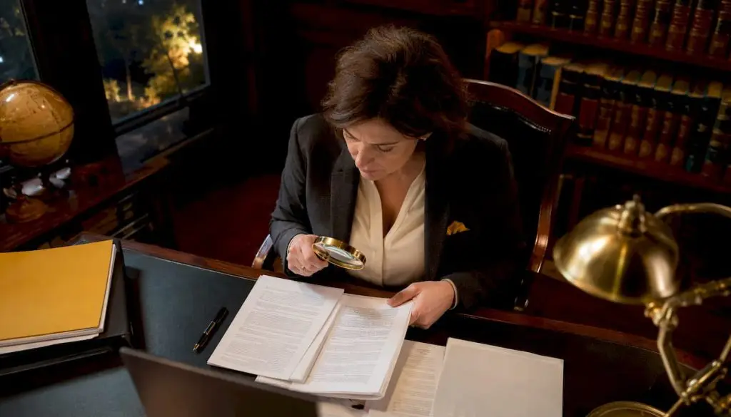 Constat d'huissier et enquête privée : comment obtenir des preuves légales 1 Commissaire de justice examining legal report