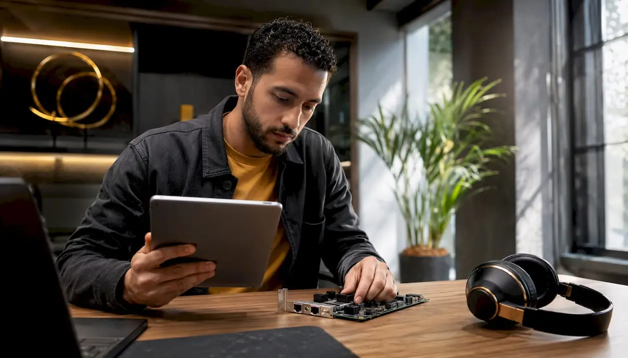 Enjeux de l'espionnage industriel : guide 2026 pour dirigeants 1 Spécialiste informatique passant en revue les solutions de cybersécurité