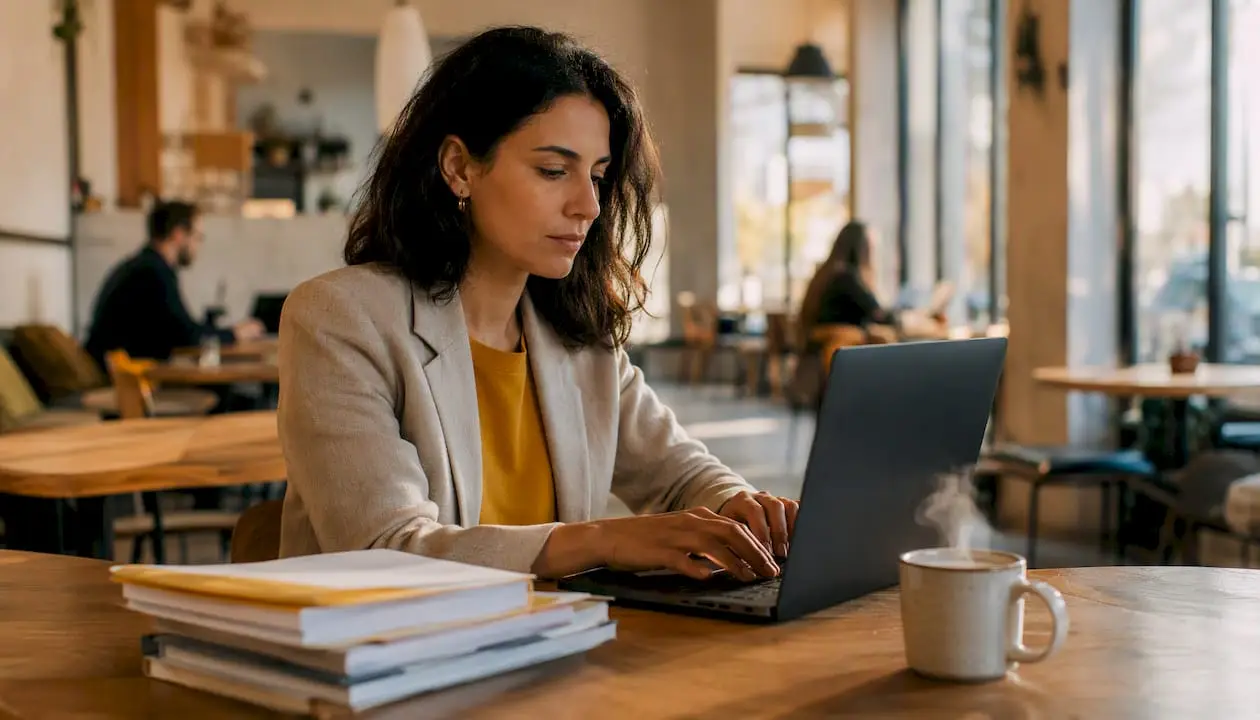 Enquêter la spoliation d'actifs en entreprise : guide pour dirigeants et avocats 2 Des mains s'activent sur le clavier d’un ordinateur portable pour rédiger un rapport d’enquête.