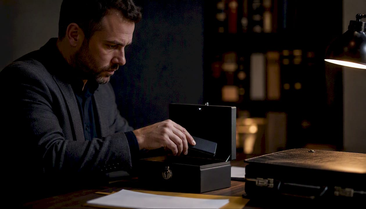 Un enquêteur spécialisé analyse des preuves numériques dans son bureau.