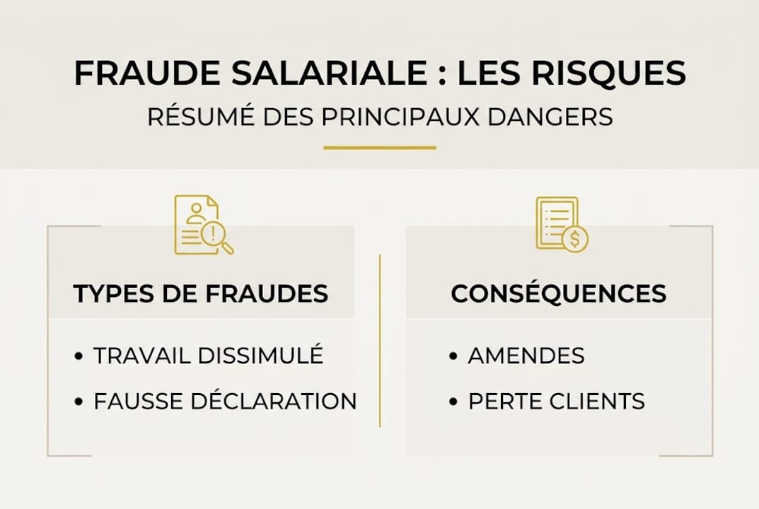 Lutter contre la fraude salariale : protéger votre entreprise 2 Infographie : les principaux risques liés à la fraude sur les salaires