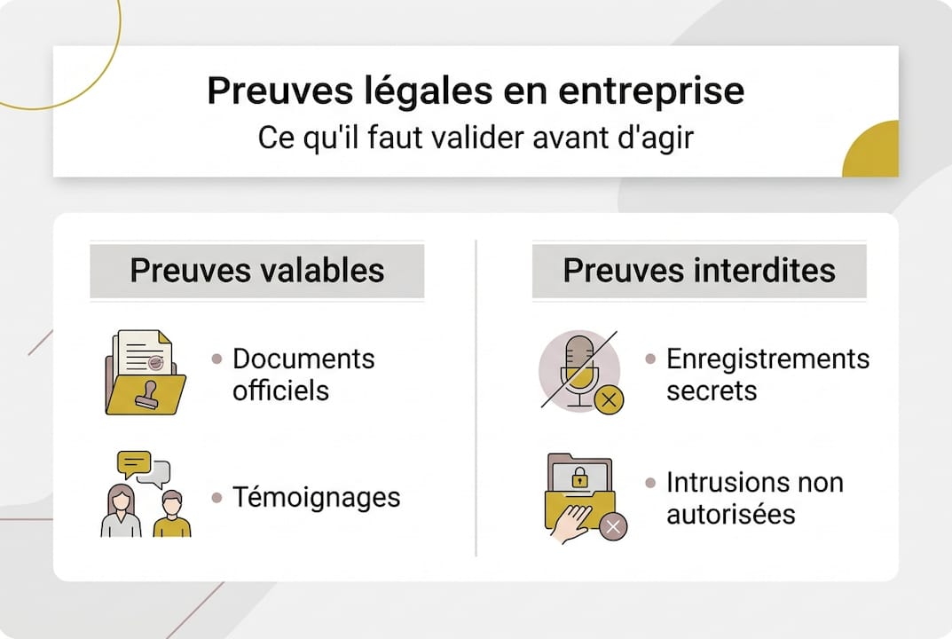 Panorama des preuves exploitables et non recevables en justice
