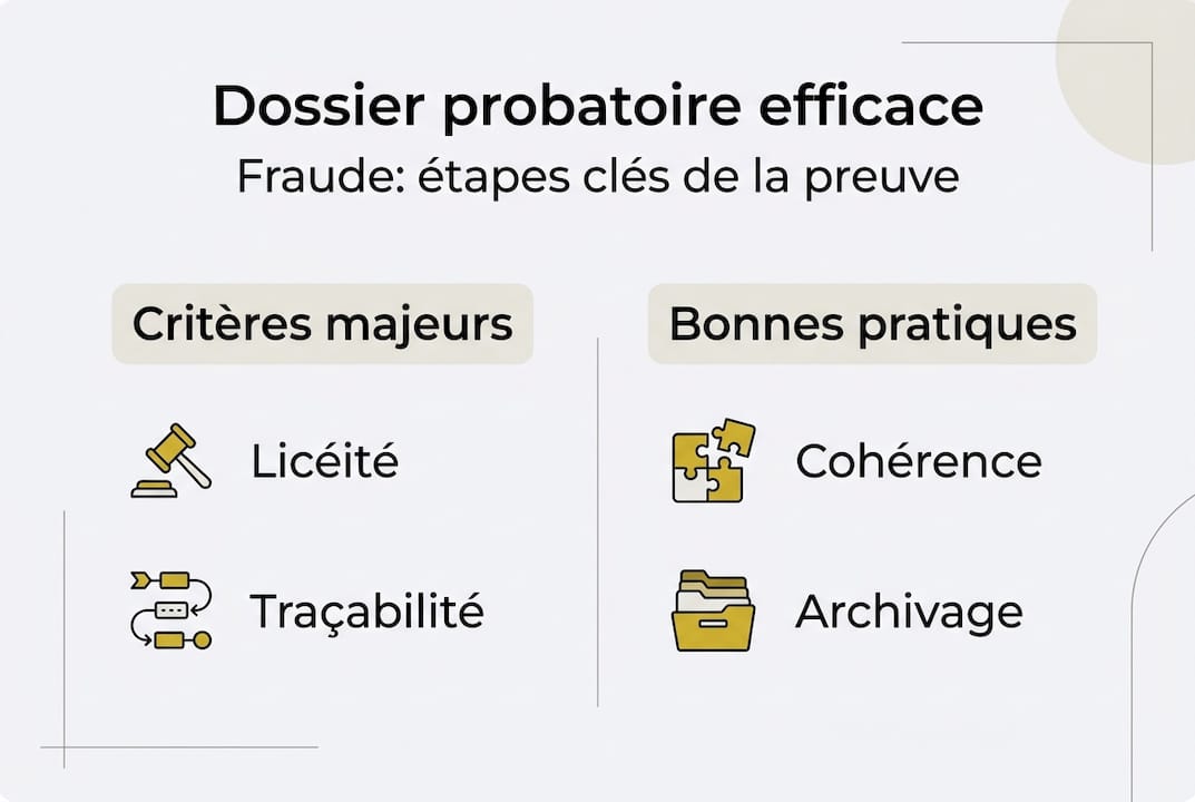 Détection de fraude en entreprise : agir efficacement 2 Infographie : tout savoir sur la constitution d’un dossier de preuve en cas de fraude au sein d’une entreprise