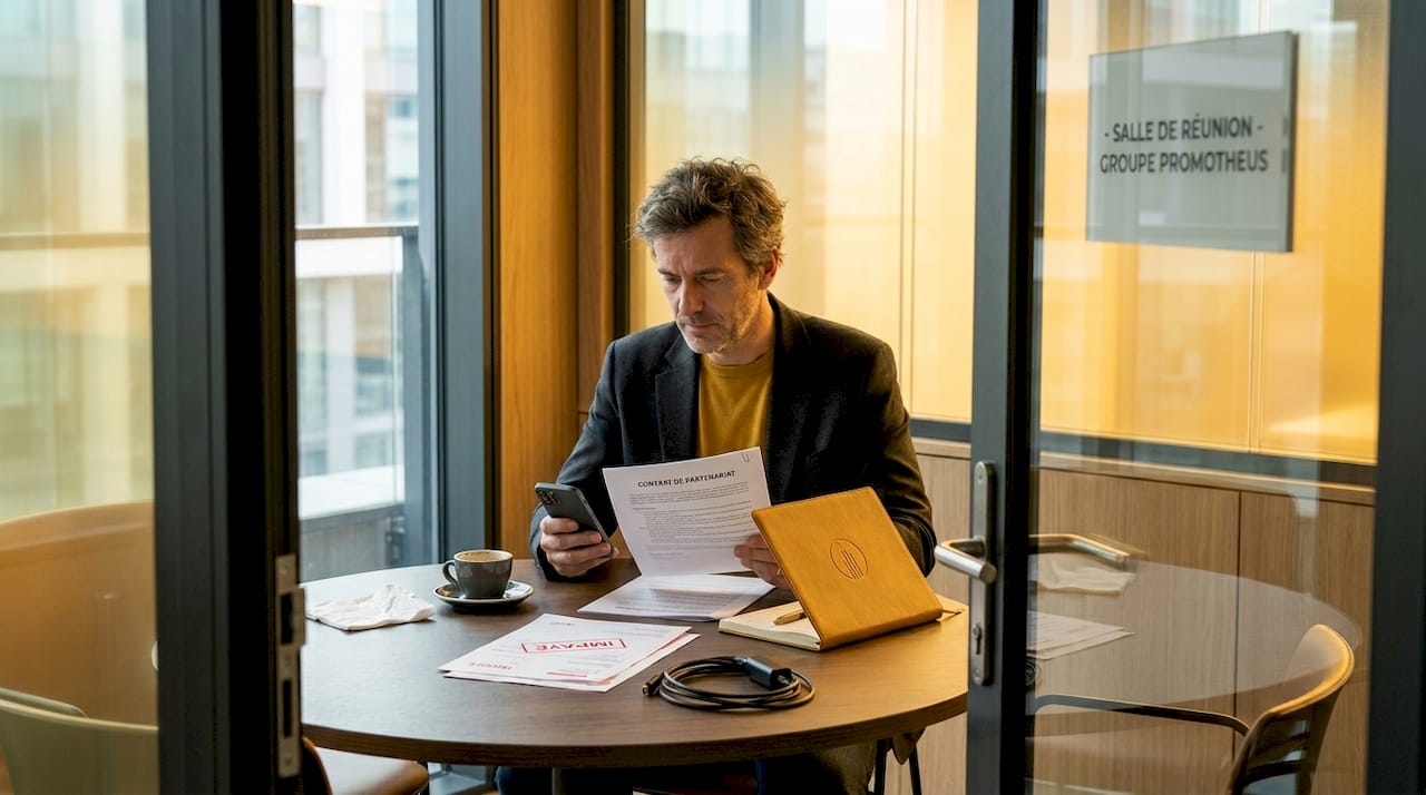 Comprendre la différence entre enquête civile et commerciale 1 Le dirigeant d’entreprise passe en revue les contrats et relit les notes prises lors de la dernière réunion.