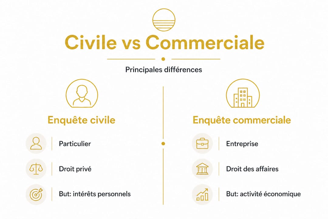 Comprendre la différence entre enquête civile et commerciale 2 Infographie : les différences entre procédure civile et procédure commerciale