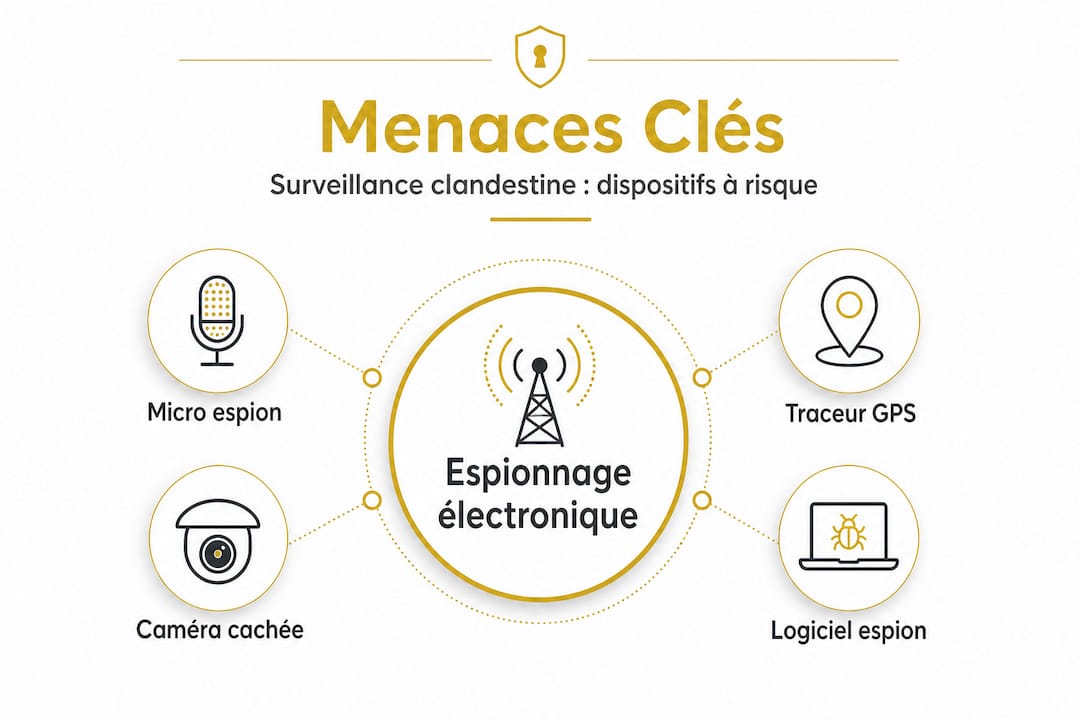 Détecter une surveillance clandestine : guide pratique et légal 1 Niveaux de risques liés à la surveillance électronique