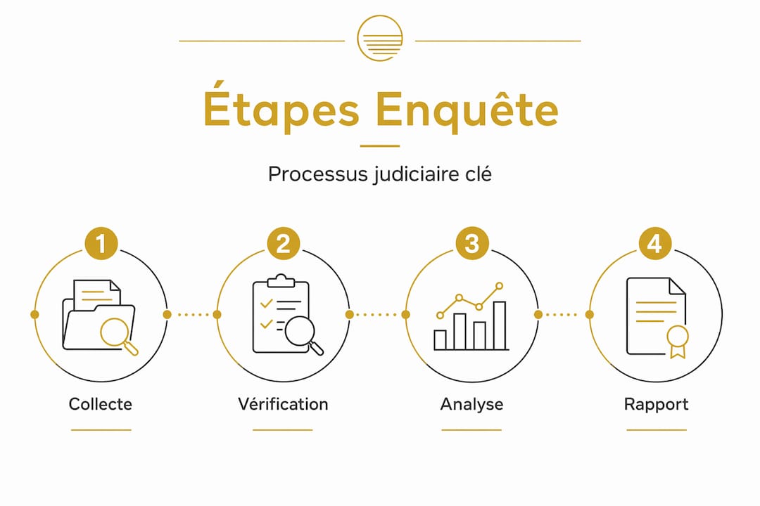 Utilité de l'enquête dans les procédures judiciaires 2 Zoom sur les différentes étapes d’une procédure judiciaire : infographie explicative