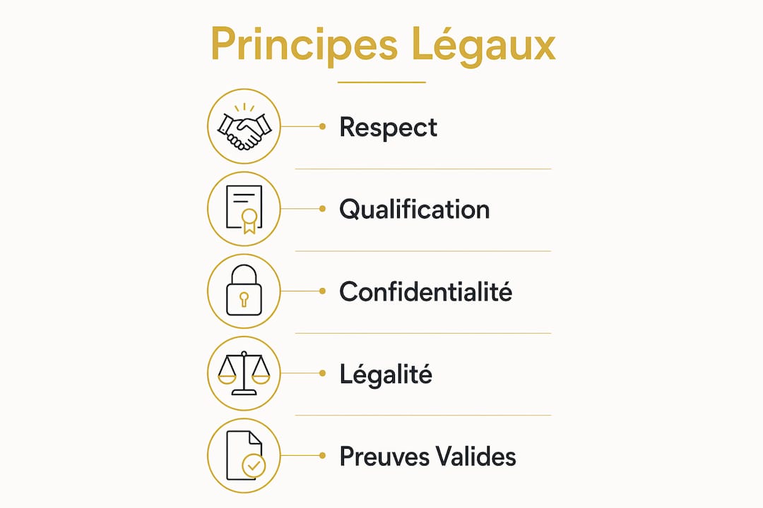 Principes du renseignement privé : guide 2026 1 Infographie : les règles juridiques fondamentales encadrant l’activité du renseignement privé